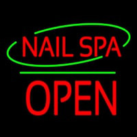 Nails Spa Block Open Green Line Neonkyltti