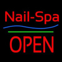 Nails Spa Block Open Green Line Neonkyltti