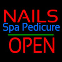 Nails Spa Pedicure Block Open Green Line Neonkyltti