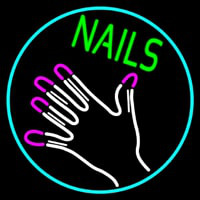 Nails With Hand Logo Neonkyltti