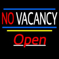 No Vacancy Open Yellow Line Neonkyltti