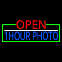 Open 1 Hour Photo With Green Border Neonkyltti