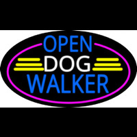 Open Dog Walker Oval With Pink Border Neonkyltti