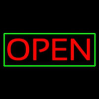 Open Horizontal Red Letters With Green Border Neonkyltti