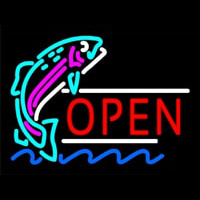 Open Jumping Fish Neonkyltti