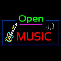 Open Music With Guitar Logo Neonkyltti