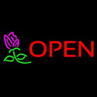 Open Rose Neonkyltti