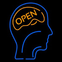 Open With Man Head Neonkyltti