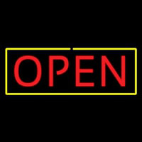 Open Yellow Border Red Letters Neonkyltti