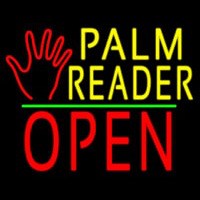 Palm Reader Logo Block Open Green Line Neonkyltti