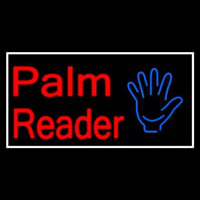 Palm Reader White Border Neonkyltti