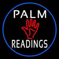 Palm Readings With Palm Blue Border Neonkyltti