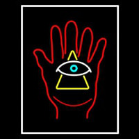 Palm With Eye Pyramid Neonkyltti