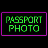 Passport Photo Purple Rectangle Neonkyltti