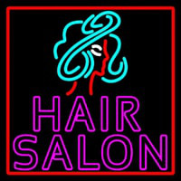 Pink Double Stroke Hair Salon With Girl Logo Neonkyltti