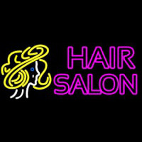 Pink Double Stroke Hair Salon With Girl Logo Neonkyltti