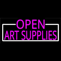 Pink Open Art Supplies With White Border Neonkyltti