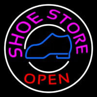 Pink Shoe Store Open Neonkyltti