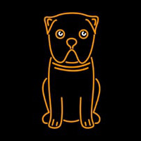 Pug Dog Cartoon Poster Neonkyltti