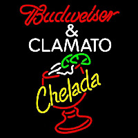 Red Budweiser Chelada Beer Sign Neonkyltti