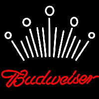 Red Budweiser White Crown Beer Sign Neonkyltti