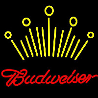 Red Budweiser Yellow Crown Beer Sign Neonkyltti