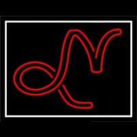 Red Capricorn Logo White Border Neonkyltti