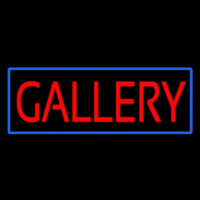 Red Gallery Blue Border Neonkyltti