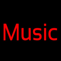 Red Music Cursive Neonkyltti