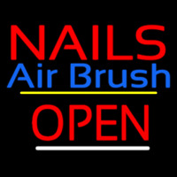 Red Nails Airbrush Open Yellow Line Neonkyltti