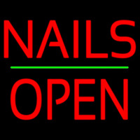 Red Nails Block Open Green Line Neonkyltti