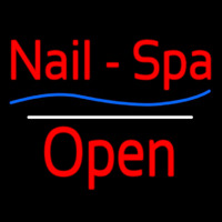 Red Nails Spa Open White Line Neonkyltti