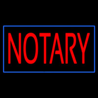 Red Notary Blue Border Neonkyltti