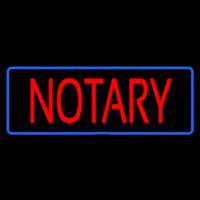 Red Notary Blue Border Neonkyltti