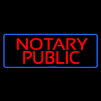 Red Notary Public Blue Border Neonkyltti