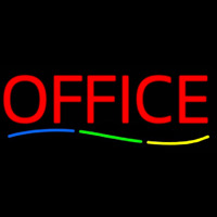 Red Office Multi Colored Line Neonkyltti