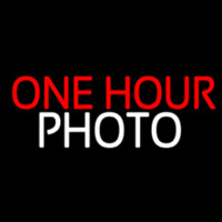 Red One Hour Photo Block Neonkyltti