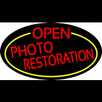 Red Open Photo Restoration Oval With Yellow Border Neonkyltti