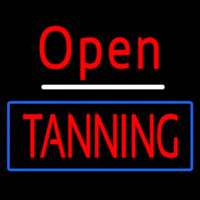 Red Open Tanning Blue Border Neonkyltti