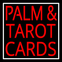 Red Palm And Tarot Cards Block White Border Neonkyltti