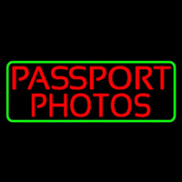 Red Passport Photos Border Neonkyltti