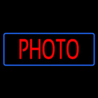 Red Photo Blue Border Neonkyltti