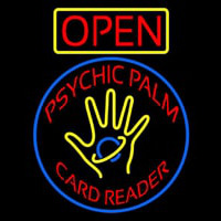 Red Psychic Palm Card Reader Open Neonkyltti