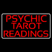 Red Psychic Tarot Readings Block With Border Neonkyltti