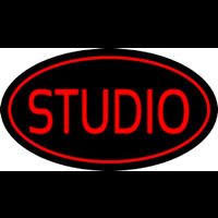 Red Studio Oval Neonkyltti