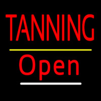 Red Tanning Open Yellow Line Neonkyltti