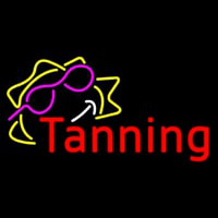 Red Tanning With Sun Logo Neonkyltti