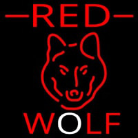 Red Wolf Head Beer Sign Neonkyltti