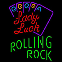 Rolling Rock Lady Luck Series Beer Sign Neonkyltti