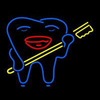 Smiley Teeth With Tooth Brush Dentist Neonkyltti